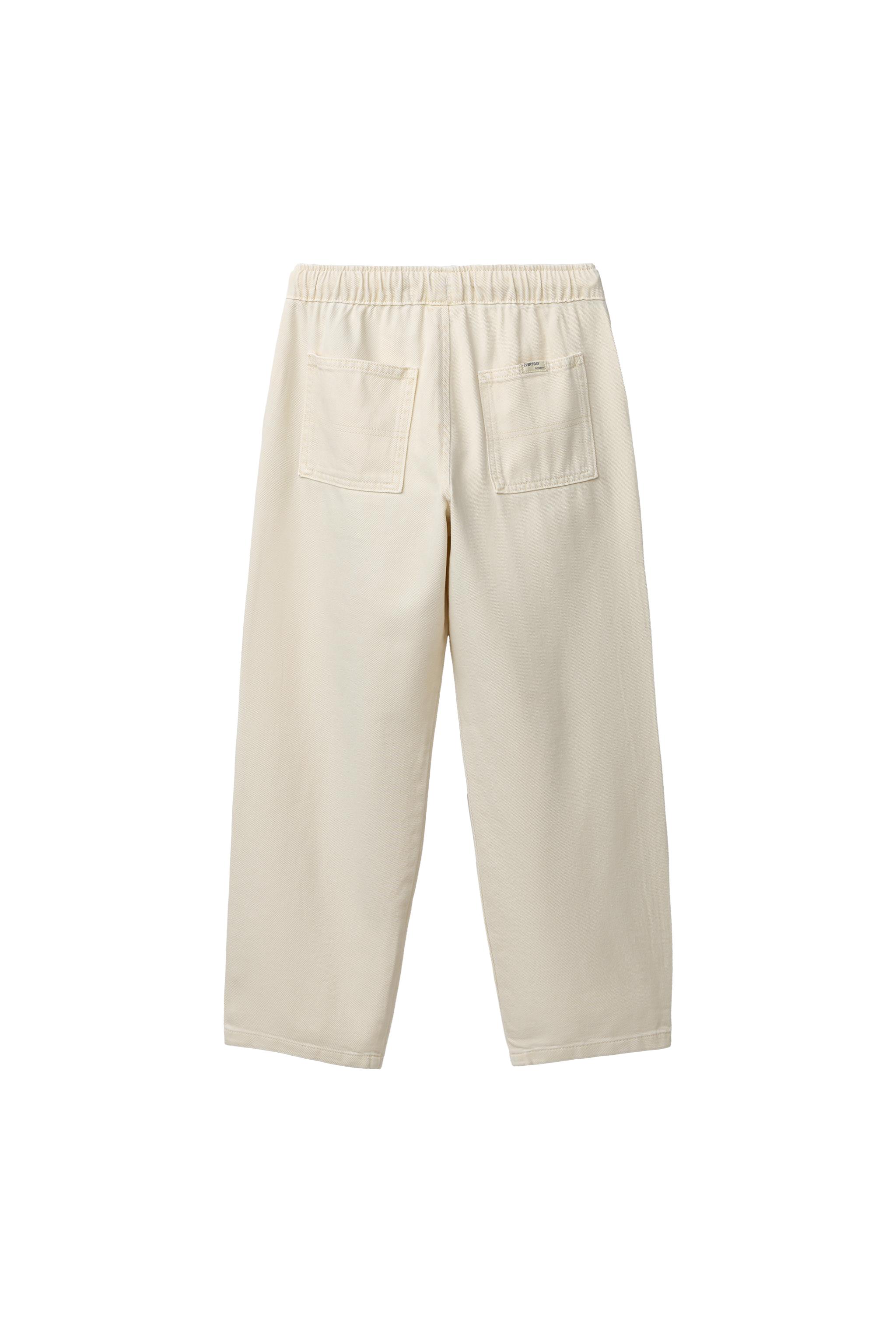 FLOWY TWILL STRAIGHT PANTS